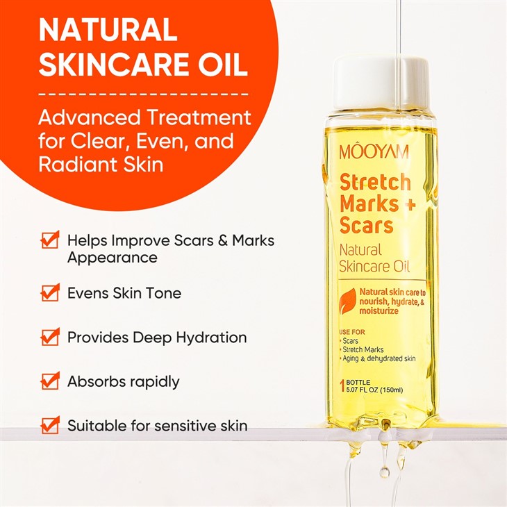 MOOYAM Stretch Marks + Scars Natural Skincare Oil best
