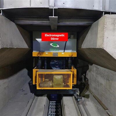 Pengaduk elektromagnetik relau lebur