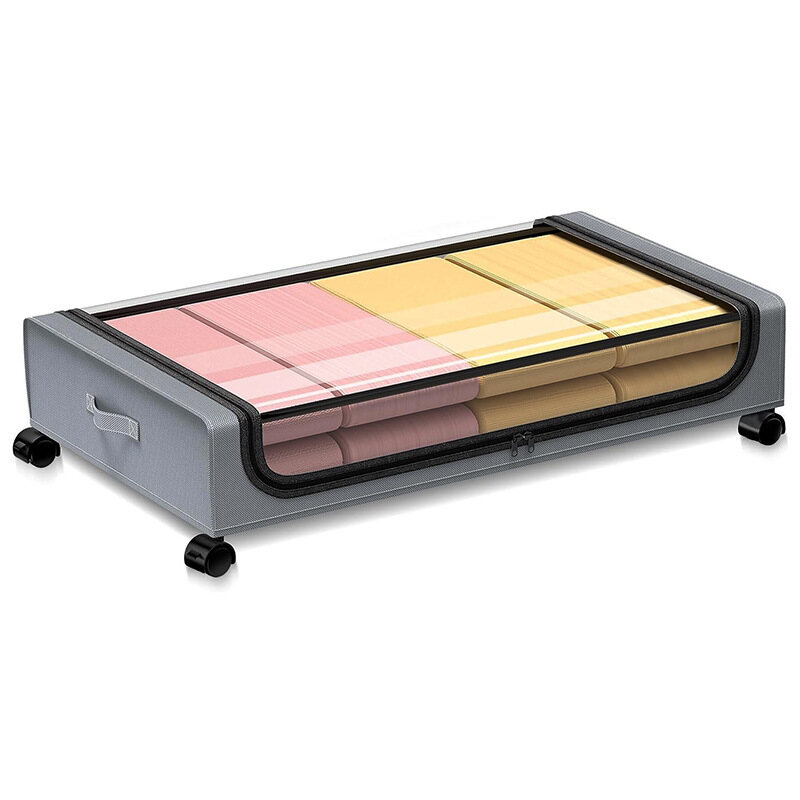 車輪付きのアンダーベッドストレージボックス