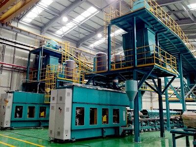 Vertikali padalyta šerdies šaudymo linija