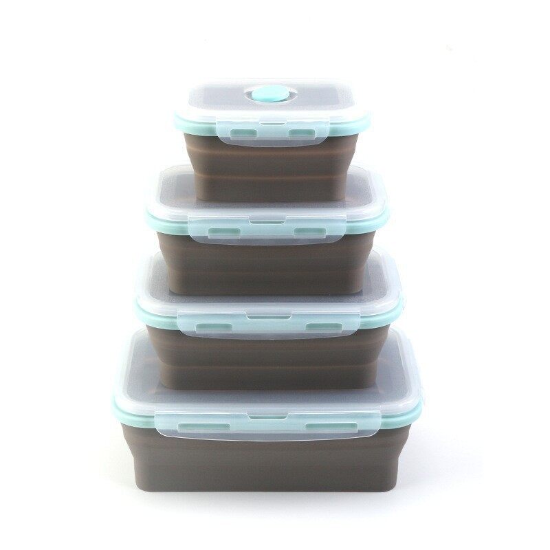 स्क्वेअर सिलिकॉन लंच बॉक्स