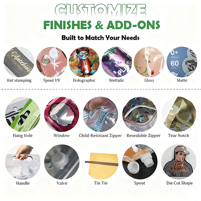 Stand Up Zipper Pouch Bags factory