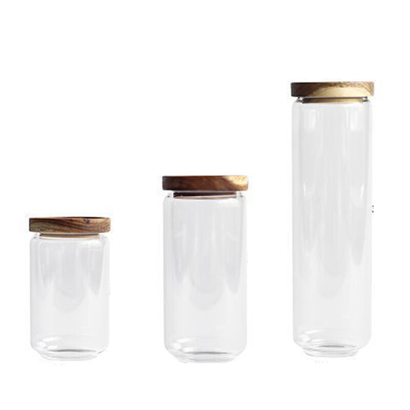 Rund forseglet glasslagringskrukke