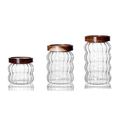 Кӯзаи нигаҳдории шишагӣ бо сарпӯши ҳезум