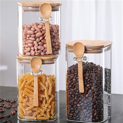 Household Storage Jar With Bamboo Lid