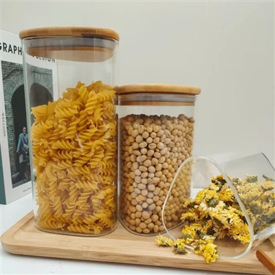 Triangular Glass Storage Jar