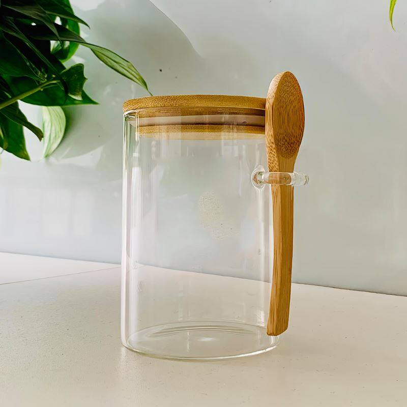 Kahoy nga kutsara borosilicate storage garapon .