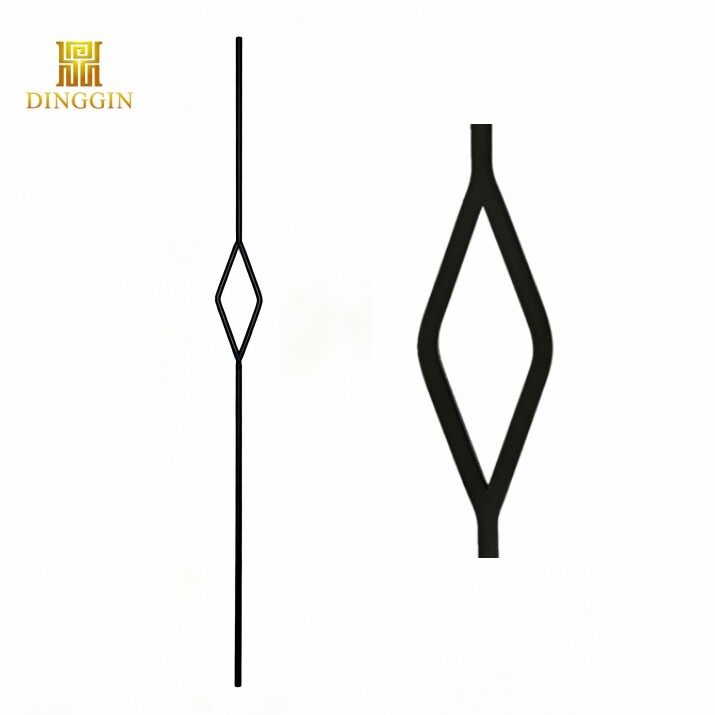 2 Diamond shaped wrought iron fence baluster