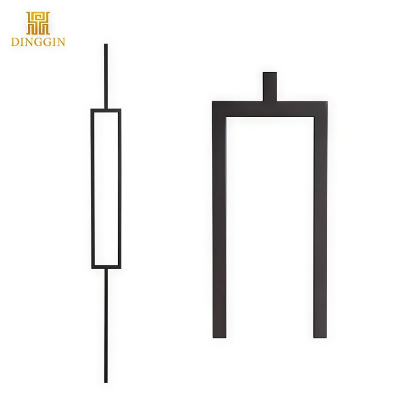 2 Single Rectangle wrought iron baluster