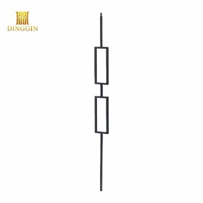 Balustre rectangular de ferro forjat doble