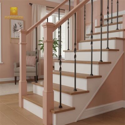 Riban Design Spindles metal pou eskalye andedan kay la