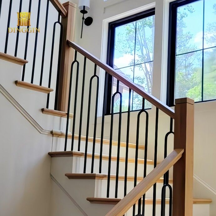 black wrought iron balusters