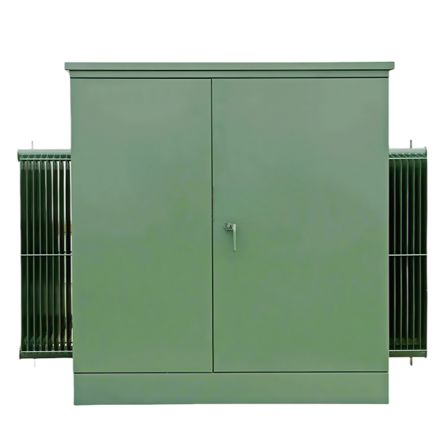 Plně uzavřený třífázový transformátor namontovaný