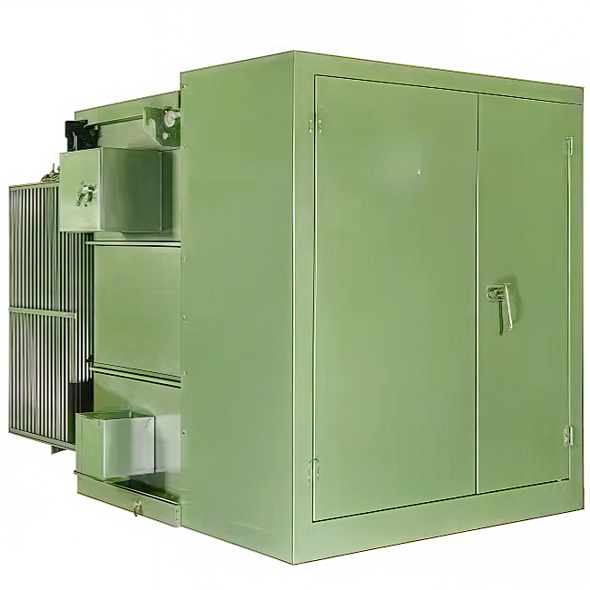 Distribuční transformátory namontované na podložce