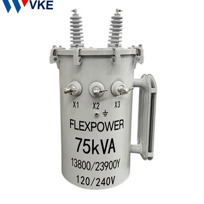 Transformador muntat en pal de 75 KVA