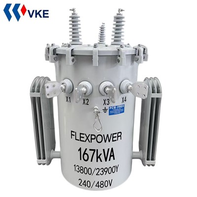 167 KVA Trawsnewidydd wedi'i Fowntio Polyn Un
