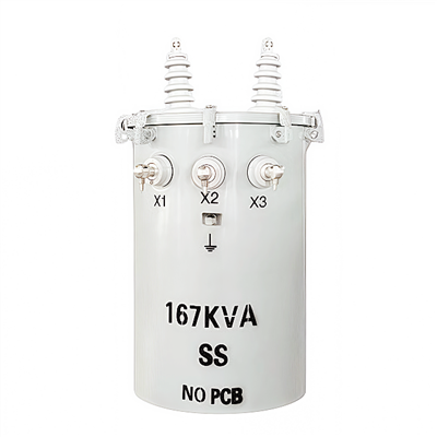 Felső rúdra szerelt egyfázisú transzformátor