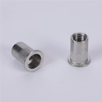 Flat Head Knurled Body Steel Rivet Nuts