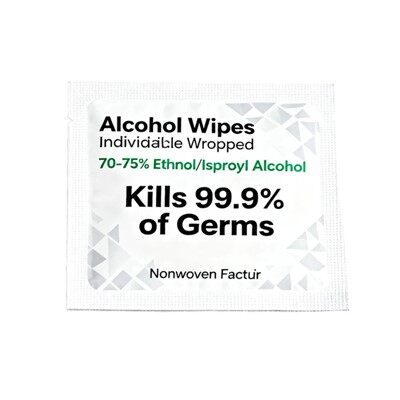 دستمال مرطوب الکلی به صورت جداگانه بسته بندی شده است