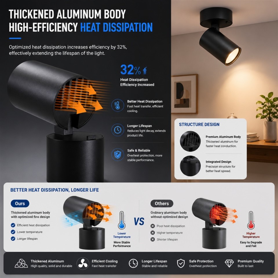 Surface Mounted Adjustable Spotlight factory