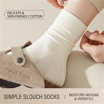 Calcetines de media pantorrilla de puro algodón-para mujer