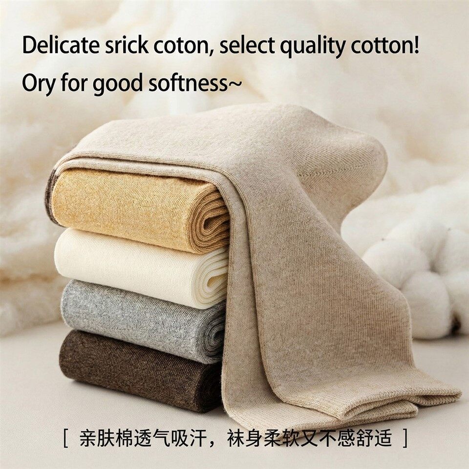 Women's Pure Cotton Mid-calf Socks factory