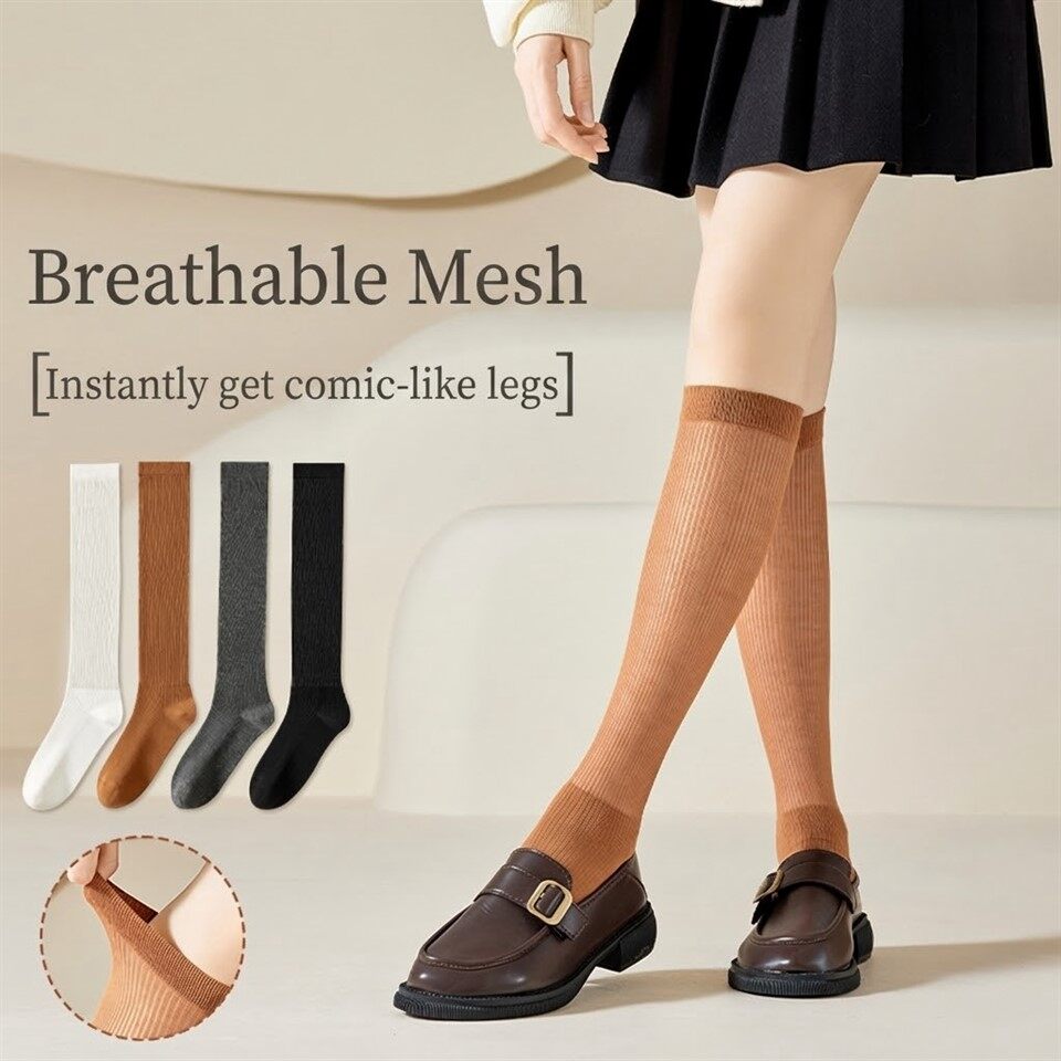 Sieviešu baltas garās zeķes