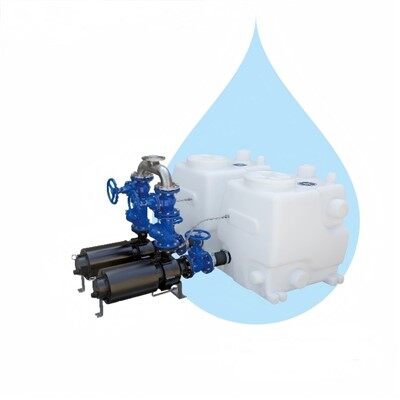 Integroitu jäteveden nostoaseman ulkoinen vesipumppu