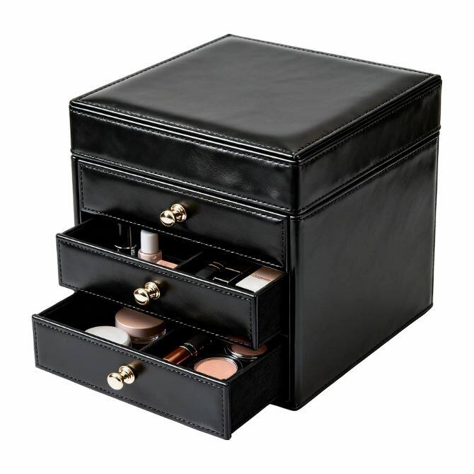 चमड़ा मेकअप आयोजक