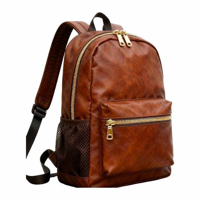 Mochila de estudiante de cuero