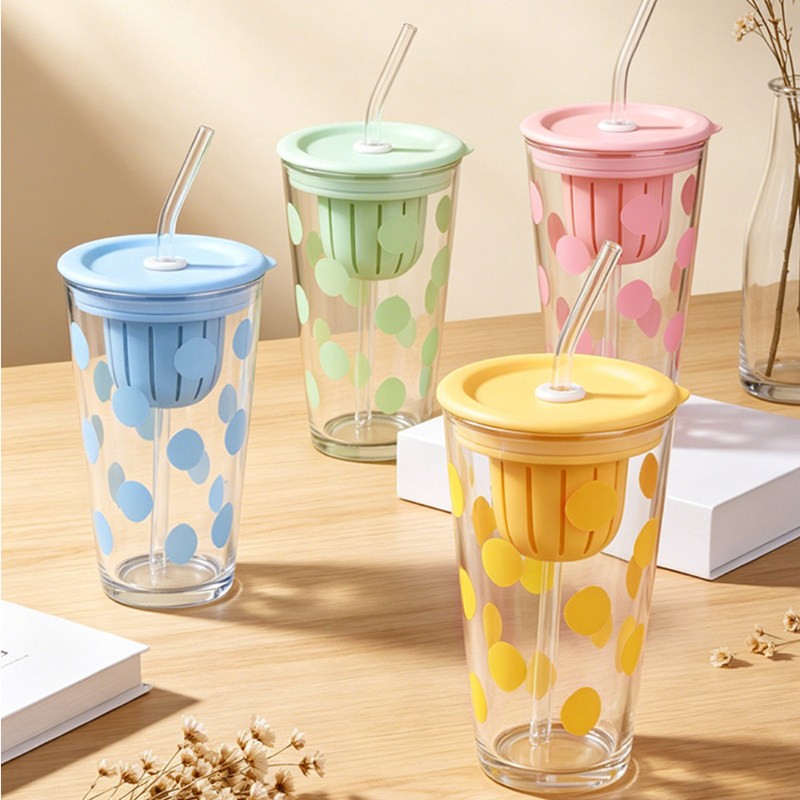 Polka Dot Tumbler With Straw suppliers