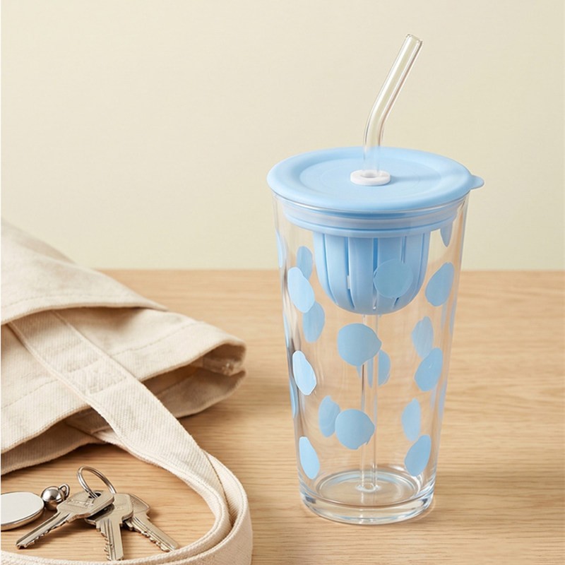 Polka Dot Tumbler With Straw factory