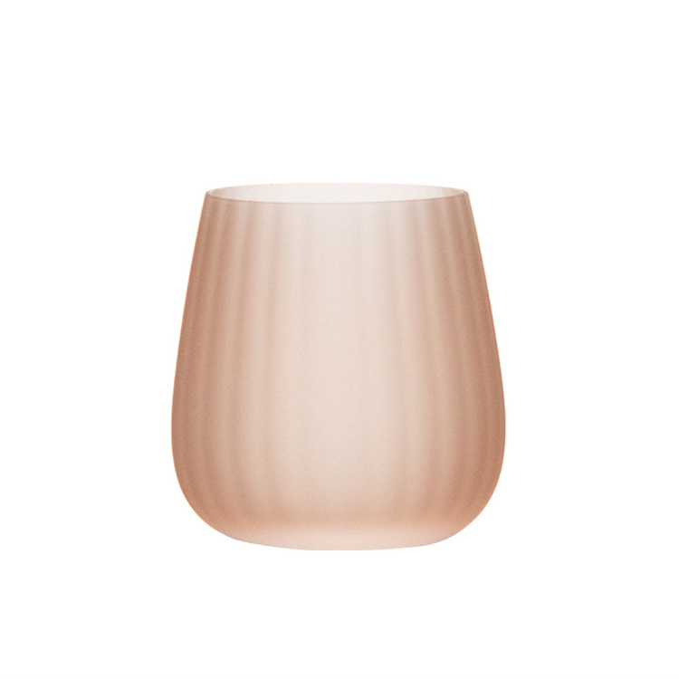 Sbectol Gwin Rhesog Stemless