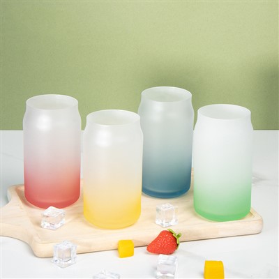 Frosted Beer Can Glass