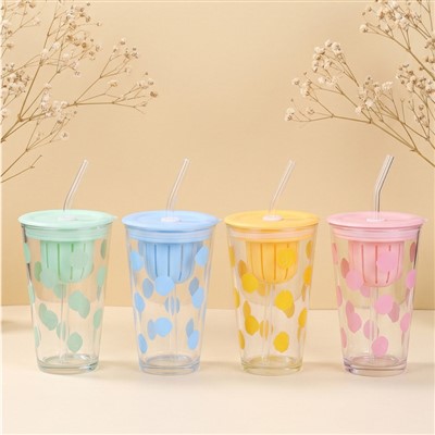 Polka Dot Tumbler with Straw