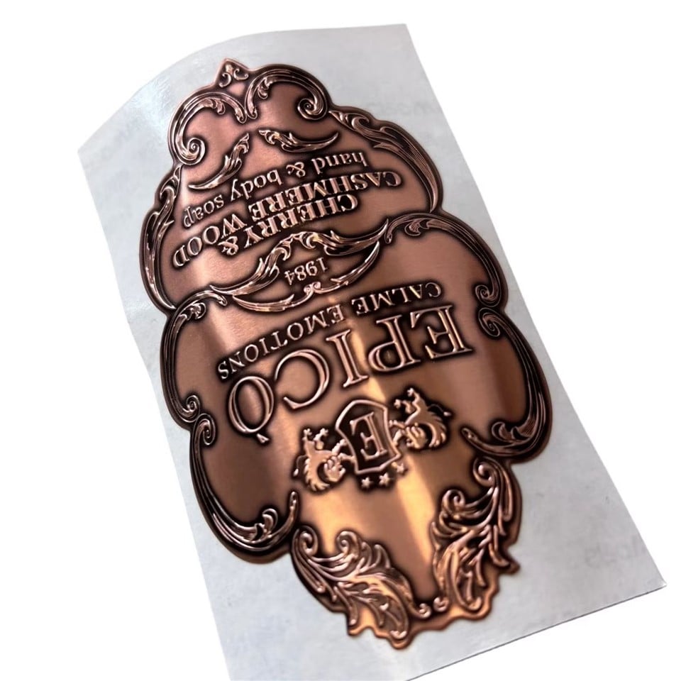 Perfume Bottle Metal Label