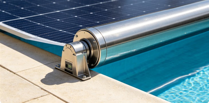 Motorized Solar Pool Blanket With Stainless Steel Reel factory