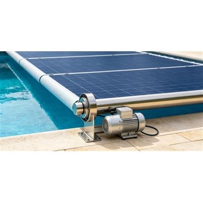 Motorized Solar Pool Blanket with Stainless Steel Reel