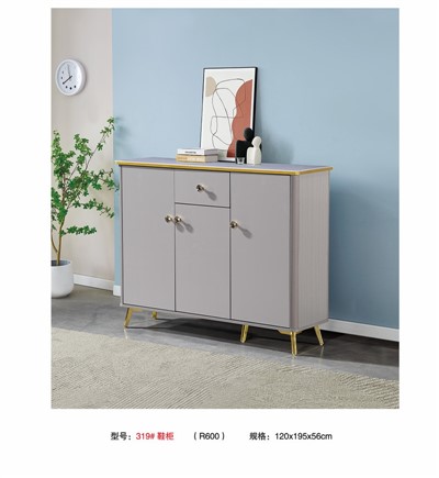 Grey Wood Shoe Cabinet