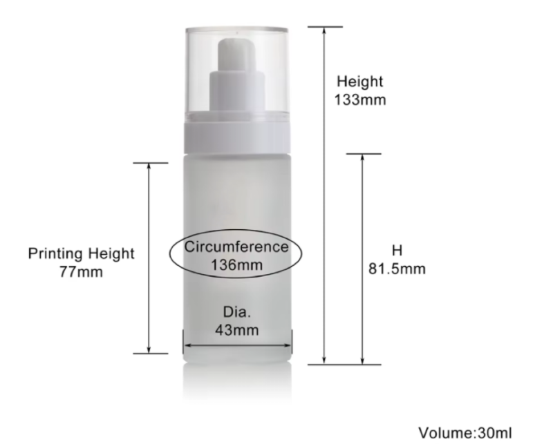 Ampolla de vidre sense aire recarregable de 15 ml 30 ml 50 ml